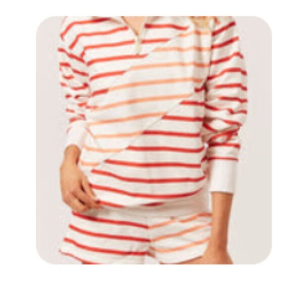 New Solid & Striped red striped half zip pull over, size S - Picture 1 of 4